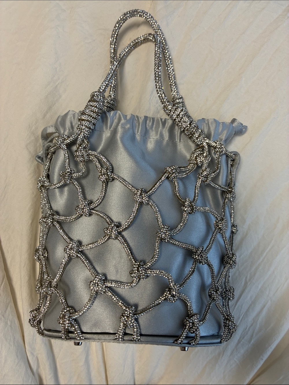 JUDITH LEIBER rhinestone-embellished satin tote bag - Picture 3 of 5
